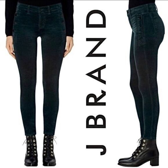 J. Brand Zion Velvet Crop Skinny Jeans in Asphalt Size 26 - Picture 14 of 14